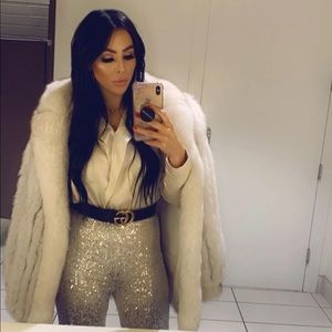 Vintage brightener blue fox coat